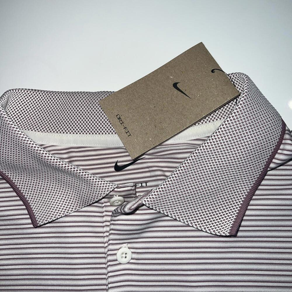 $90 Nike FZ7479-110 Mens XL Tour Dri-FIT Striped Golf Polo Shirt,Platinum Violet - Picture 3 of 4
